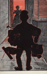 Arme Pa! (kleurenlitho)