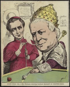 Paus Pius IX - Zijne Heiligheid toont kardinaal Antonelli een onfeilbaar canon
