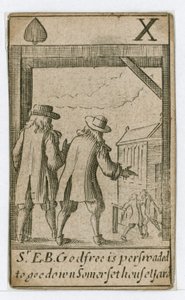 Popish Plot speelkaart (gravure) door English School