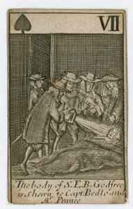 Popish Plot speelkaart (gravure) door English School