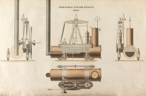 Draagbare stoommachine, ontworpen door Maudsley, Sons & Field, 1828 door English School