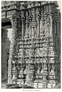Gedeelte van Gopura in Tirupetty (gravure) door English School