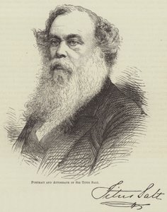 Portret en handtekening van Sir Titus Salt door English School
