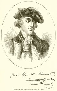 Portret en handtekening van Generaal Gates door English School