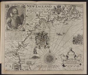 Portret van kapitein John Smith. Een afbeelding van de kust van New England, in 