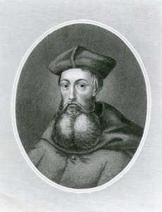 Portret van Kardinaal Reginald Pole (1500-58) (gravure) door English School