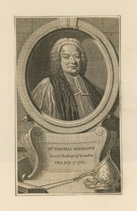 Portret van Dr Thomas Sherlock door English School