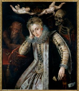 Portret van Elisabeth I, Koningin van Engeland (1533 - 1603), tegen het einde van haar leven