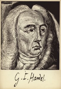 Portret van George Friedrich Handel door English School
