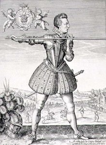 Portret van Hendrik, Prins van Wales (1594-1612) gegraveerd door Simon de Passe (1595-1647) 1612 door English School