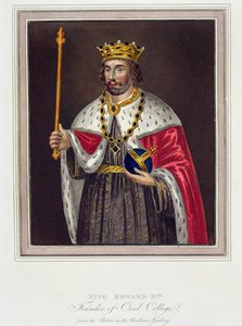 Portret van Koning Edward II (1284-1327) Oprichter van Oriel College, naar een schilderij in de Bodleian Library door English School