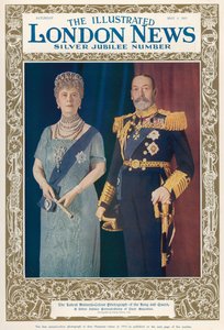 Portret van Koning George V en Koningin Mary uit The Illustrated London News, 4 mei 1935 door English School