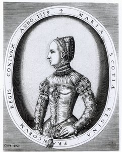 Portret van Mary Queen of Scots, gegraveerd door Hieronymus Cock, 1559 door English School