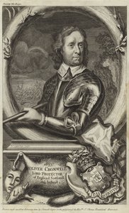Portret van Oliver Cromwell door English School