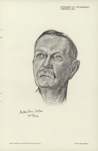 Portret van Sir Arthur Conan Doyle door English School