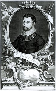 Portret van Sir Francis Drake (c.1540-96) gegraveerd door Jacobus Houbraken (1698-1780) (gravure) door English School
