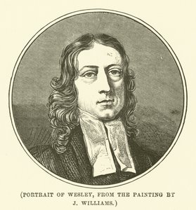 Portret van Wesley, naar het schilderij van J Williams (gravure)