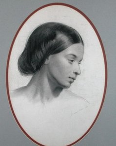 Portret van een meisje door English School
