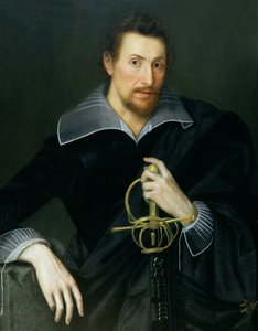 Portret van een Man met een Zwaard