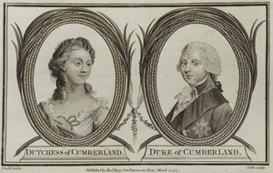 Portretten van de Hertogin en Hertog van Cumberland door English School