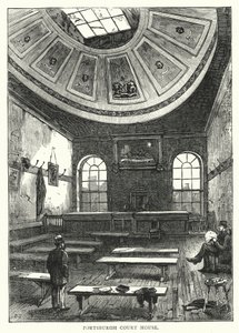 Portsburgh Gerechtsgebouw (gravure) door English School