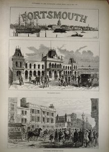Portsmouth: Het treinstation en de hoofdstraat, Government House, uit 