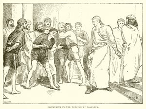 Posthumius in het theater van Tarentum