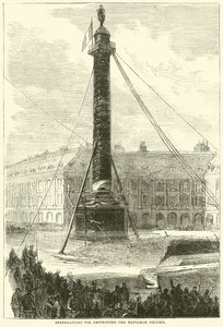 Voorbereidingen voor de vernietiging van de Napoleon-zuil, april 1871 door English School