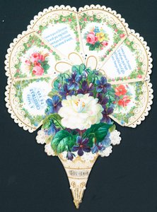 Mooie Bloemen in de Vorm van een Waaier, Kerstkaart