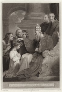 Prins Alfred voor paus Leo III door English School