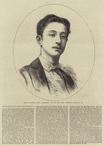 Prins Eugene Louis Napoleon, zoon van de overleden keizer Napoleon III (gravure) door English School
