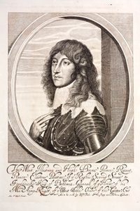 Prins Rupert van de Rijn, Duitse soldaat die vocht aan de royalistische kant in de Engelse Burgeroorlog (gravure) door English School