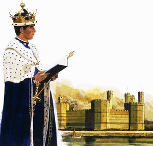 Prins van Wales voor Caernarvon Castle