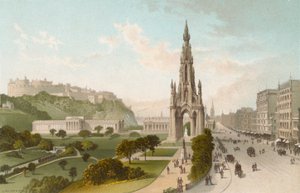 Princes Street Edinburgh. Kijken naar het westen