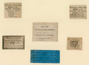 Gedrukte souvenirs van de Frost Fair van 1814 door English School