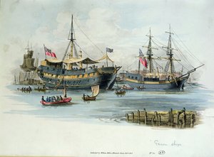 Gevangenisschepen gebruikt door de Britten tijdens de Napoleontische Oorlogen om Franse gevangenen te huisvesten