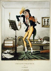 Privépraktijk of Een solo thuis, gegraveerd door Henry Pyall (1795-1833), gepubliceerd door Thomas McLean, Londen door English School