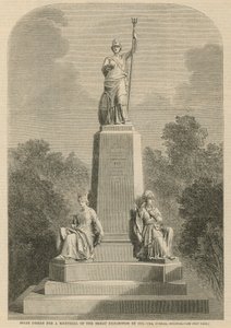 Prijsontwerp voor een gedenkteken van de Grote Tentoonstelling van 1851 door English School