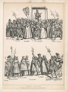 Processie van de paus door English School