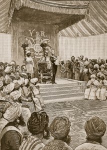 Uitroeping van de koningin tot keizerin van India in 1877, illustratie uit Cassells Illustrated History of England