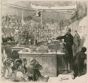 Professor Tyndall geeft een lezing aan de Royal Institution, 1870 door English School