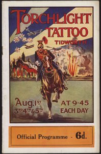 Programma voor de Tidworth Torchlight Tattoo, Tidworth Park, Wiltshire