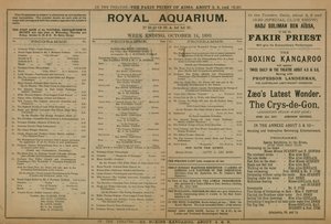 Programma van evenementen in het Royal Aquarium