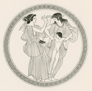 Prokne, Philomela en Itys (gravure) door English School