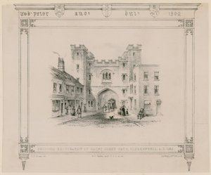 Voorgestelde restauratie van Saint Johns Gate, Clerkenwell, 1845