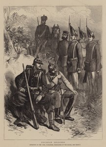Pruisische Soldaten (gravure) door English School