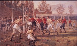 Openbare schooljongens spelen voetbal door English School