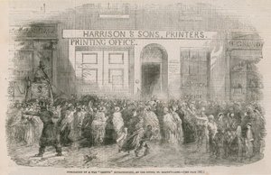 Publicatie van een Oorlogsgazet Extraordinaire, op het kantoor, St. Martins Lane door English School