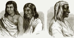 Pueblo of stadbewonende Indianen en Alcalde van Santo Domingo door English School