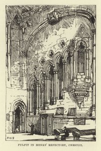 Preekstoel in Monnikenrefter, Chester door English School